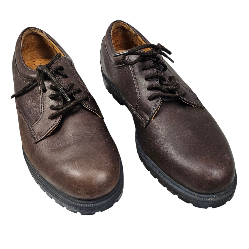 Nautica Mens Brown Leather Lace Up Lug Sole Oxford Shoes Size 8M A01 5-7‎